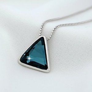Aqua Crystal Pendant Necklace